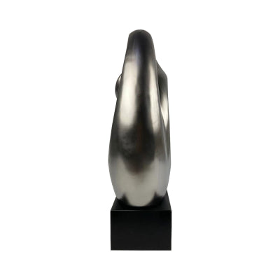 Matte Abstract Sculpture Large Silver